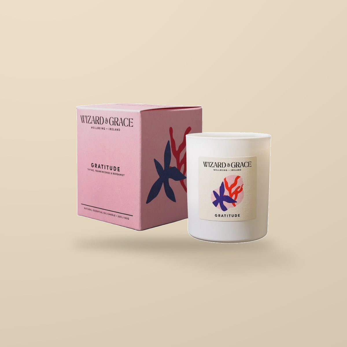 Wizard & Grace Gratitude Natural Essential Oil Candle – 20cl — product and original packaging