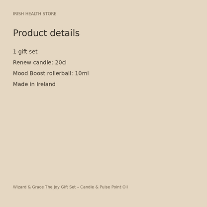 Wizard & Grace The Joy Gift Set – Candle & Pulse Point Oil product details