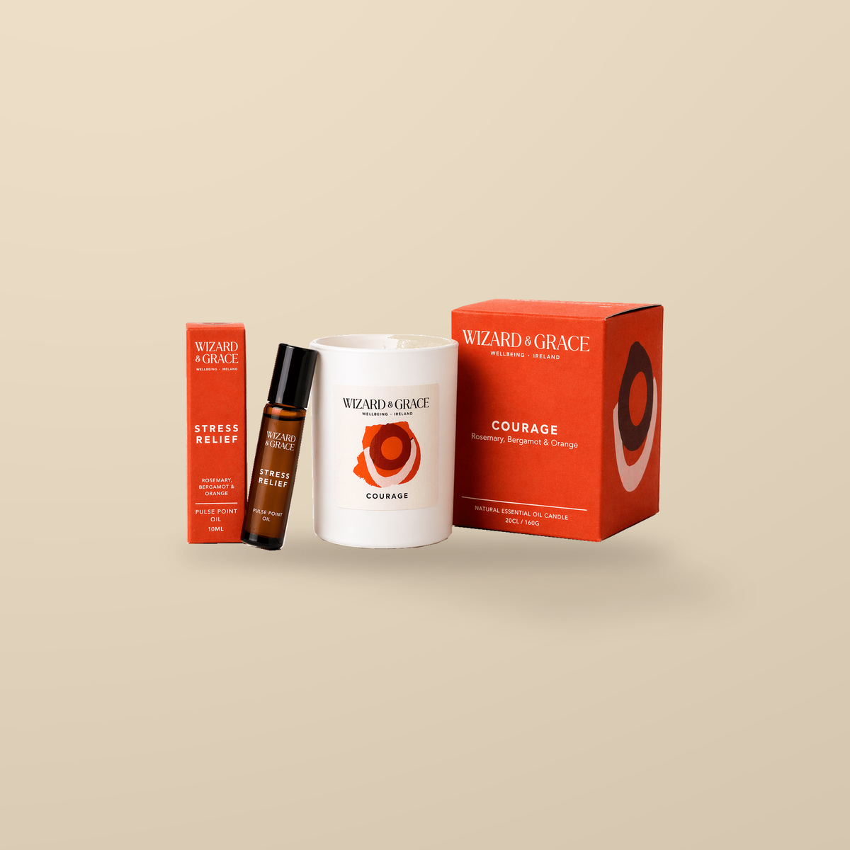Wizard & Grace The Mind Gift Set – Candle & Pulse Point Oil — product and original packaging